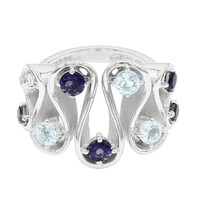 Anello in argento con Topazio Blu Cielo