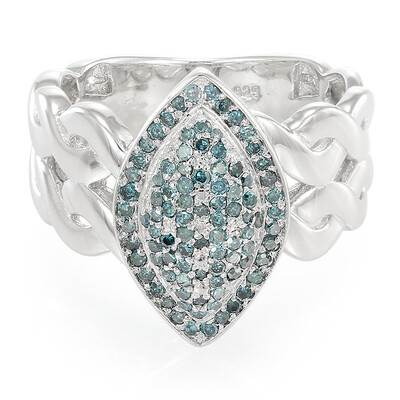 Anello in argento con Diamante Blu