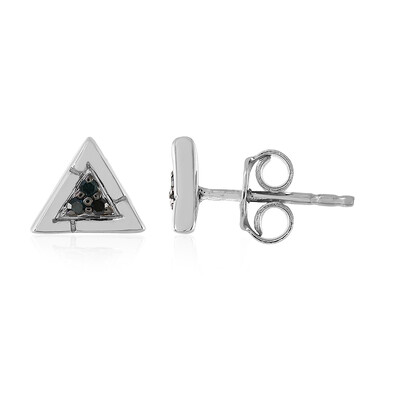 Orecchini in argento con Diamante Blu I2