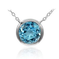 Collana in argento con Topazio Blu Svizzero