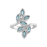Anello in argento con Topazio Blu Svizzero