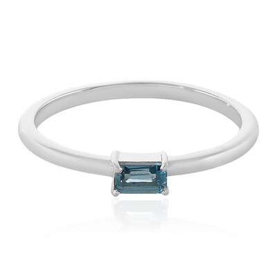Anello in argento con Topazio Blu Londra
