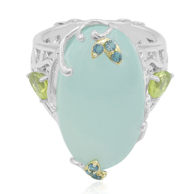 Anello in argento con Calcedonio Acqua (Dallas Prince Designs)