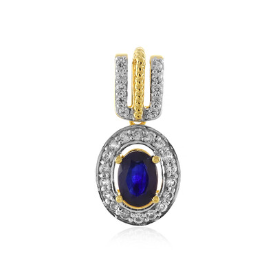 Ciondolo in argento con Zaffiro Blu del Madagascar