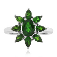 Anello in argento con Diopside Russo