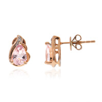 Orecchini in oro con Berillo Rosa non riscaldato