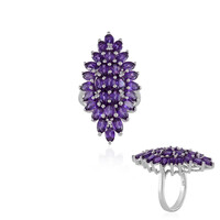 Anello in argento con Ametista Zambiana