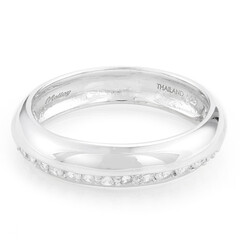 Anello da uomo in argento con Zaffiro Bianco