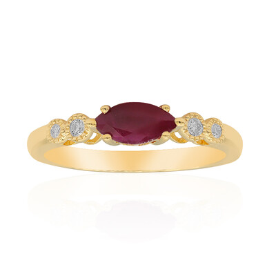 Anello in oro con Rubino Mozambico AAA