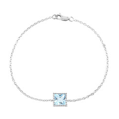 Bracciale in argento con Topazio Blu Cielo