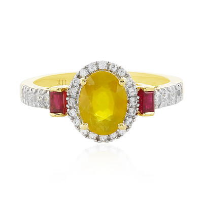 Anello in argento con Zaffiro Giallo del Madagascar