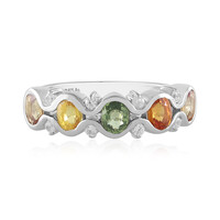 Anello in argento con Zaffiro Fancy
