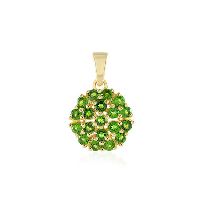 Ciondolo in argento con Diopside Russo