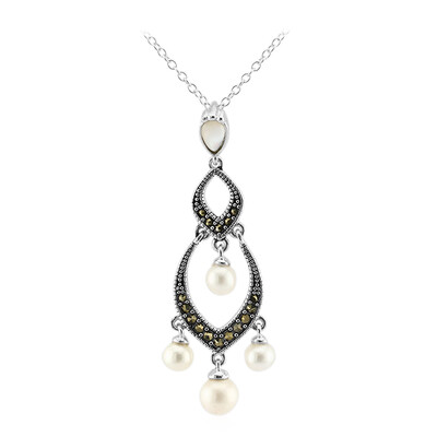 Collana in argento con Perla d'Acqua Dolce Bianca