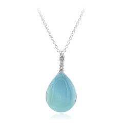 Collana in argento con Calcedonio Acqua
