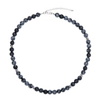 Collana in argento con Ossidiana Fiocco di Neve