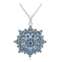 Collana in argento con Topazio Blu Svizzero