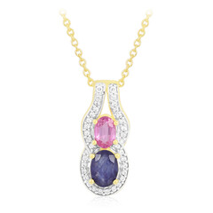 Collana in argento con Zaffiro Blu del Madagascar