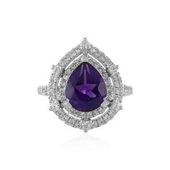 Anello in argento con Ametista Zambiana
