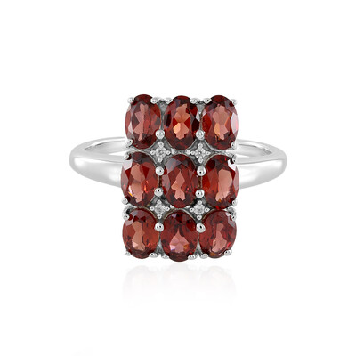 Anello in argento con Granato Mozambico
