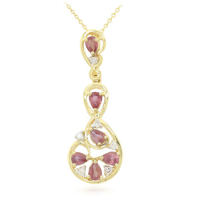 Collana in oro con Zaffiro Padparadscha (non riscaldato) (AMAYANI)