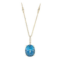 Collana in oro con Topazio Blu Londra (CIRARI)