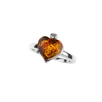 Anello in argento con Ambra Baltica