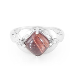 Anello in argento con Occhio di Tigre Rosso