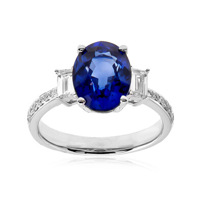 Anello in platino con Zaffiro Ceylon Blu (CIRARI)