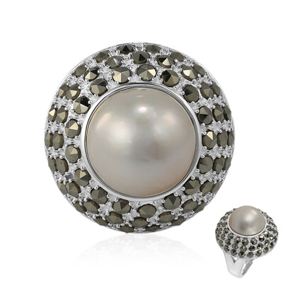 Anello in argento con Perla Mabe (Annette classic)