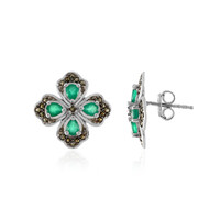 Orecchini in argento con Onice Verde