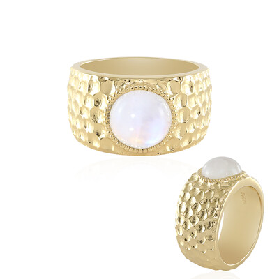 Anello in argento con Pietra di Luna Arcobaleno