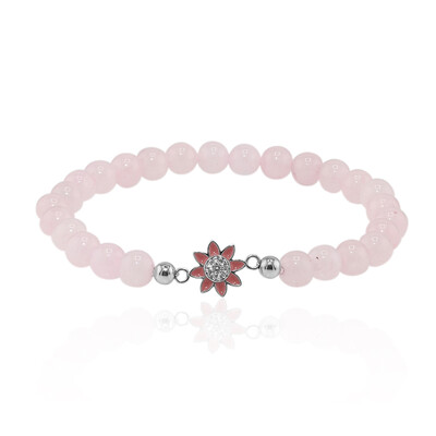 Bracciale in argento con Quarzo Rosa