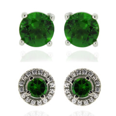 Orecchini in argento con Diopside Russo