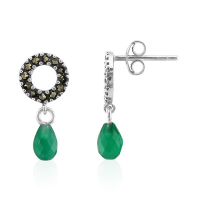 Orecchini in argento con Onice Verde