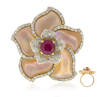 Anello in oro con Rubino Mozambico AAA (CIRARI)