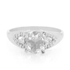 Anello placcato in platino con Goshenite