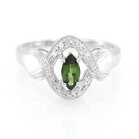 Anello placcato in platino con Tormalina Cuprian