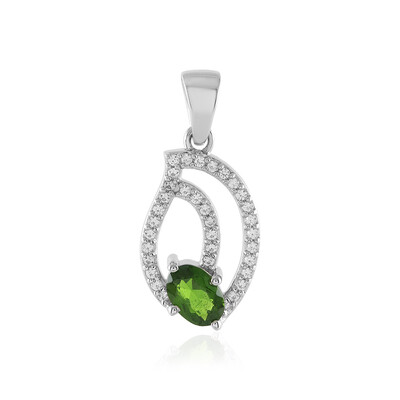 Ciondolo in argento con Diopside Russo
