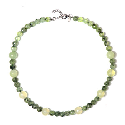 Collana in argento con Prehnite