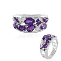 Anello in argento con Ametista Zambiana