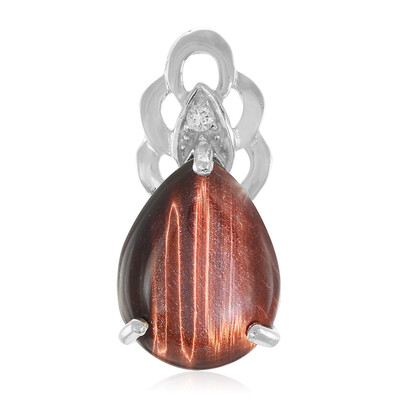 Ciondolo in argento con Occhio di Tigre Rosso