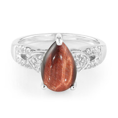 Anello in argento con Occhio di Tigre Rosso