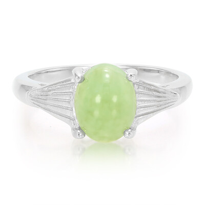 Anello in argento con Crisoprasio Imperiale