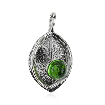 Ciondolo in argento con Ambra Verde Colombiana (dagen)