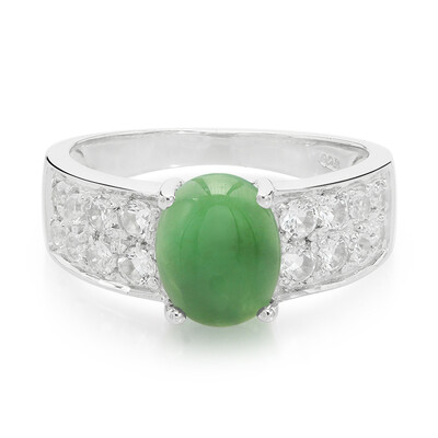 Anello in argento con Crisoprasio Imperiale