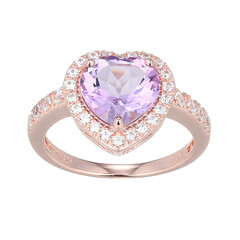 Anello in argento con Ametista Rose de France
