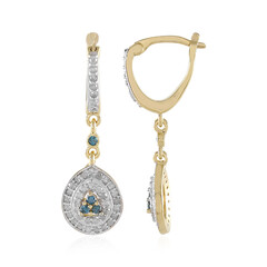 Orecchini in argento con Diamante Blu I2