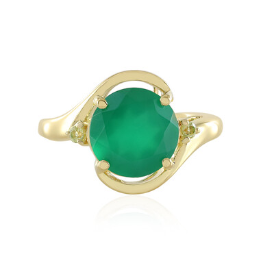 Anello in argento con Onice Verde