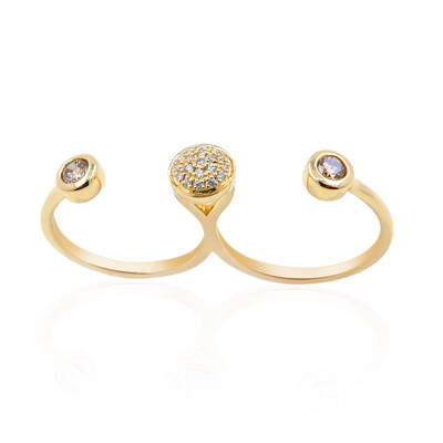 Anello in oro con Diamante Champagne d'Argyle SI2 (de Melo)